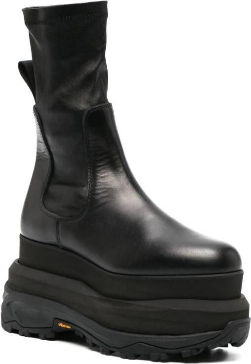 sacai 110mm chunky platform ankle boots Black