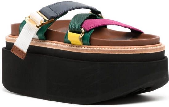 sacai hybrid belt leather sandals Brown