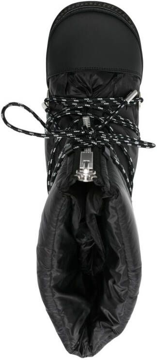 sacai quilted lace-up ankle boots Black