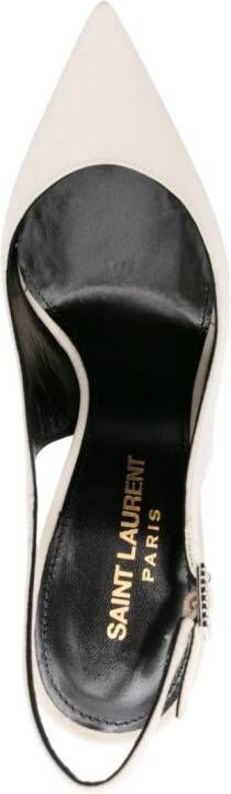 Saint Laurent 110mm pointed-toe leather pumps Neutrals