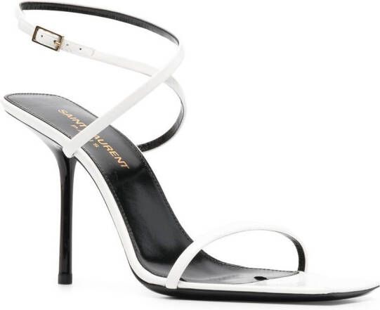 Saint Laurent 110mm strappy leather sandals White