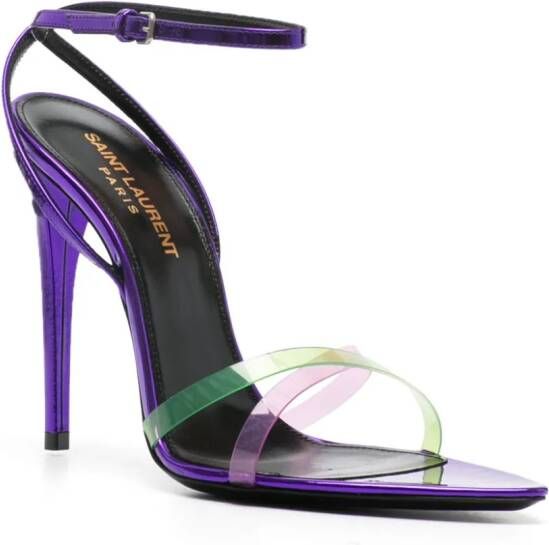 Saint Laurent 120mm metallic sandals Purple
