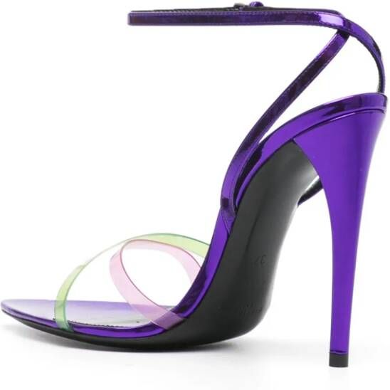 Saint Laurent 120mm metallic sandals Purple