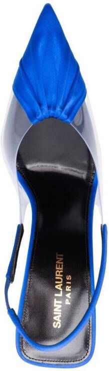 Saint Laurent 140mm pointed-toe leather pumps Blue