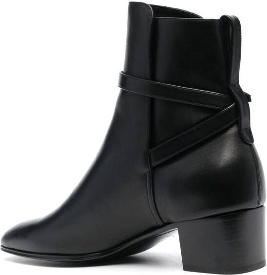 Saint Laurent almond toe heeled ankle boots Black