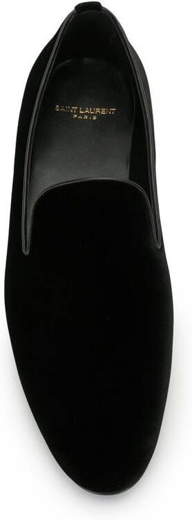 Saint Laurent almond-toe slippers Black