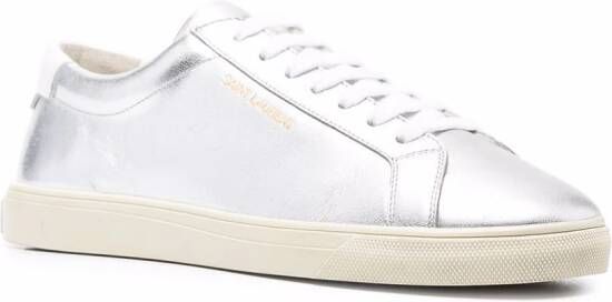 Saint Laurent Andy leather sneakers Silver