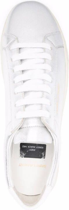 Saint Laurent Andy leather sneakers Silver