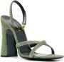 Saint Laurent Arancha 110mm lurex sandals Green - Thumbnail 2