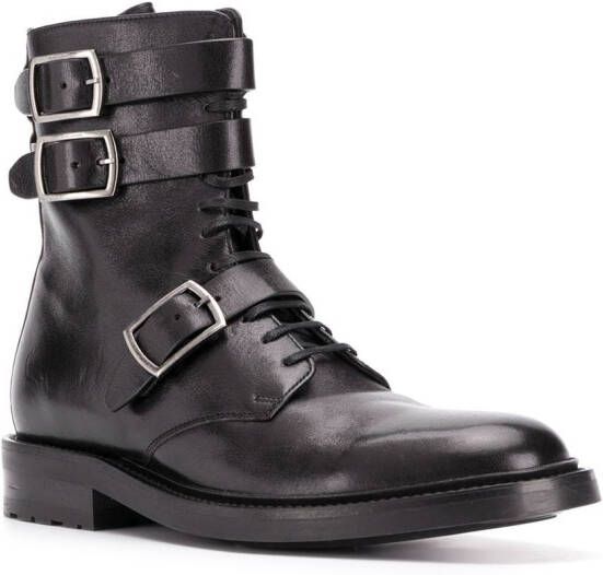Saint Laurent Army 20 buckle boots Black