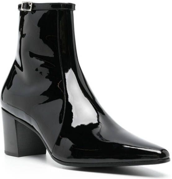 Saint Laurent Arsun patent-leather ankle boots Black