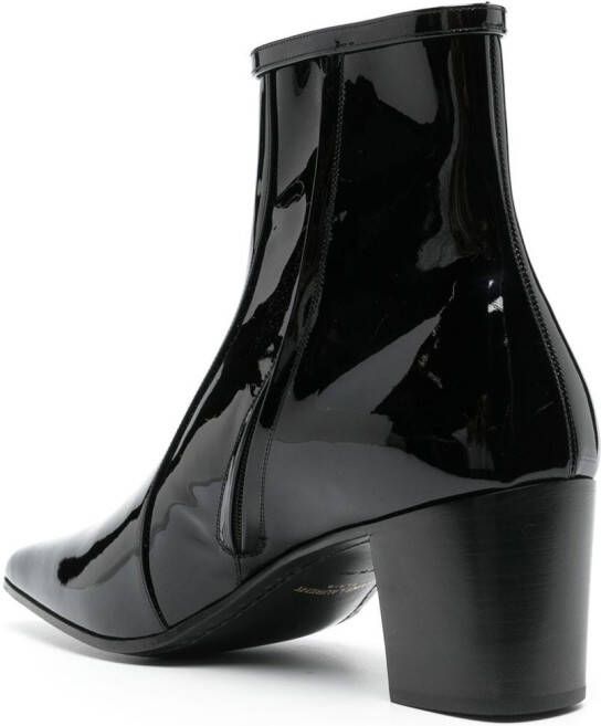 Saint Laurent Arsun patent-leather ankle boots Black