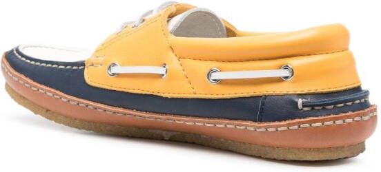 Saint Laurent Ashe colour-block boat shoes Yellow