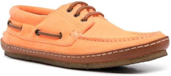 Saint Laurent Ashe leather boat shoes Orange