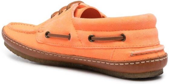 Saint Laurent Ashe leather boat shoes Orange