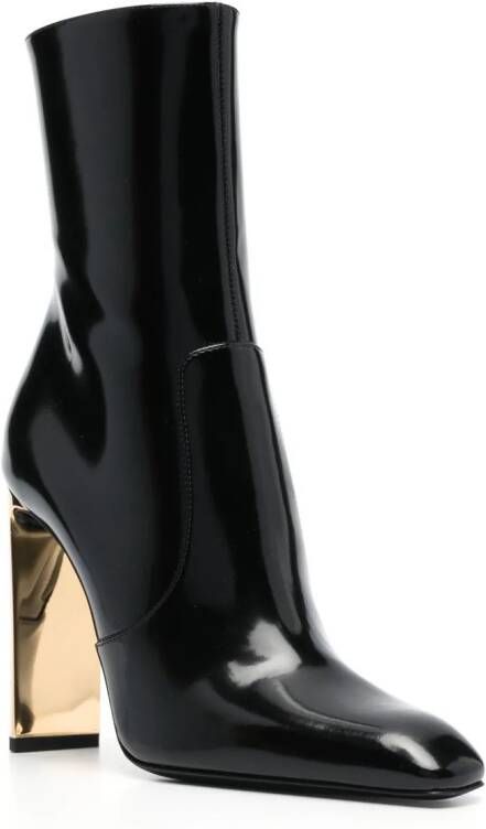 Saint Laurent Auteuil 100mm leather boots Black