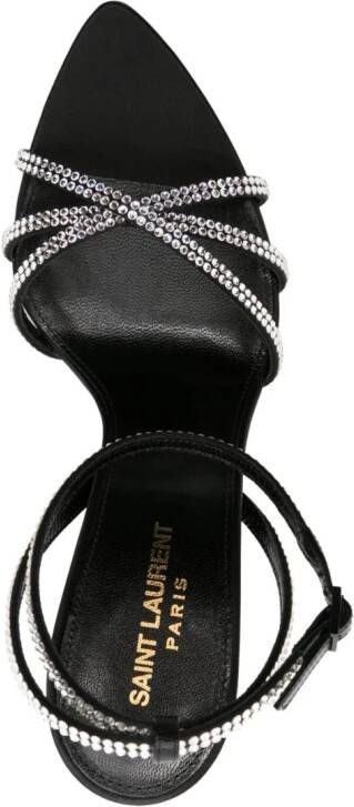 Saint Laurent Ava 105mm rhinestone-embellished sandals Black