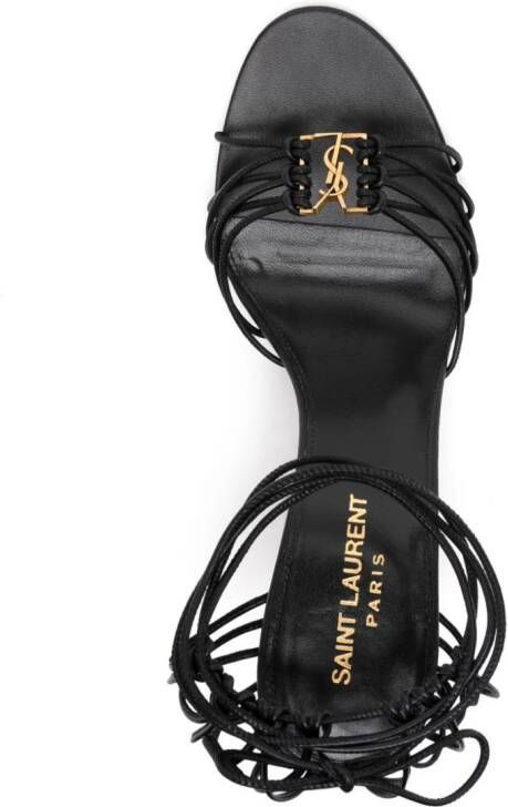 Saint Laurent Babylone 90mm leather sandals Black