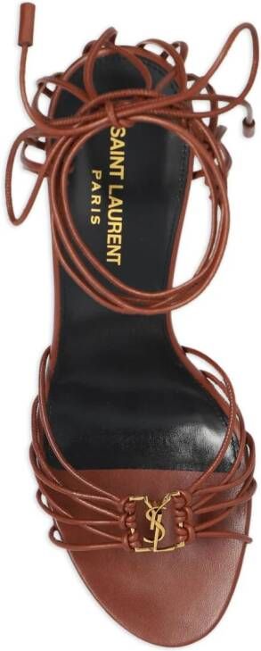 Saint Laurent Babylone 90mm leather sandals Red