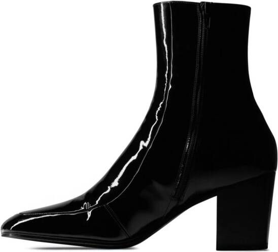 Saint Laurent Beau 75mm patent-leather boots Black