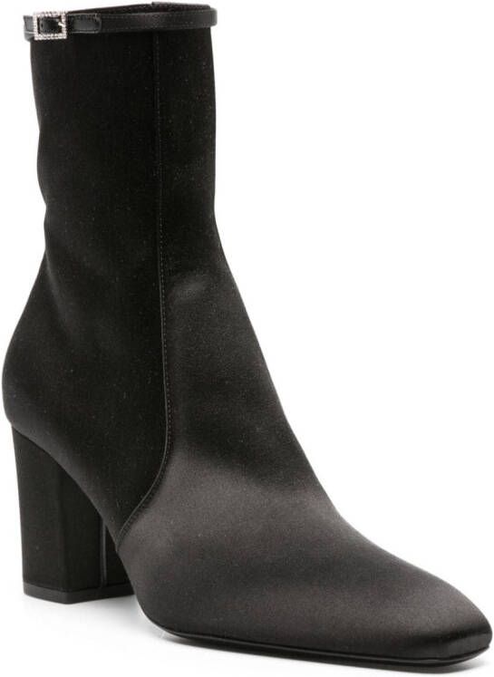 Saint Laurent Betty 70mm silk ankle boots Black