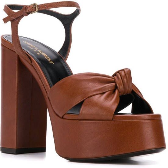 Saint Laurent Bianca 110mm platform sandals Brown