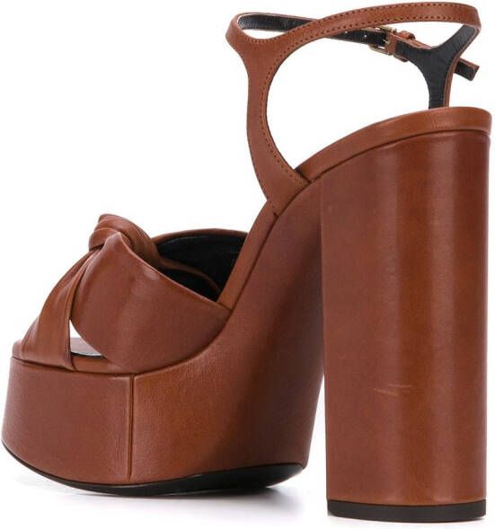 Saint Laurent Bianca 110mm platform sandals Brown