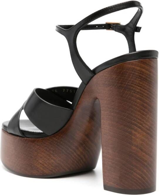 Saint Laurent Bianca 125mm leather sandals Black