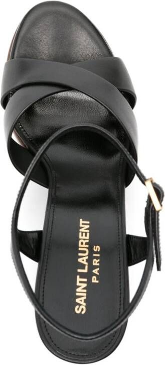 Saint Laurent Bianca 125mm leather sandals Black