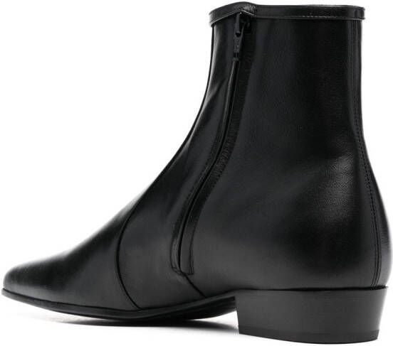 Saint Laurent buckle-fastened pointed boots Black