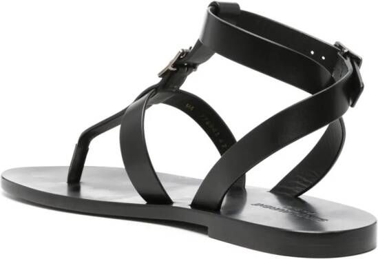 Saint Laurent buckled leather sandals Black