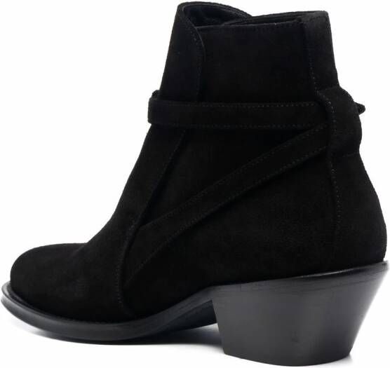 Saint Laurent buckled strap ankle boots Black