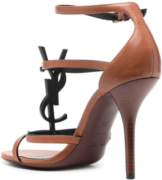 Saint Laurent Cassandra 100 strappy sandals Brown