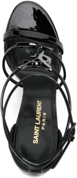 Saint Laurent Cassandra 100mm leather sandals Black