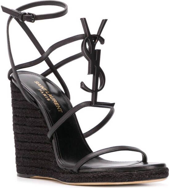 Saint Laurent Cassandra 120mm tonal-logo sandals Black