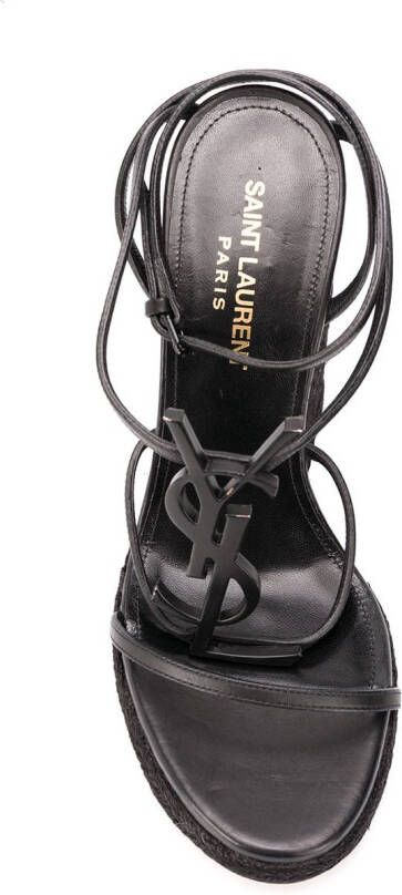 Saint Laurent Cassandra 120mm tonal-logo sandals Black