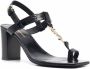 Saint Laurent Cassandra 75mm leather sandals Black - Thumbnail 2