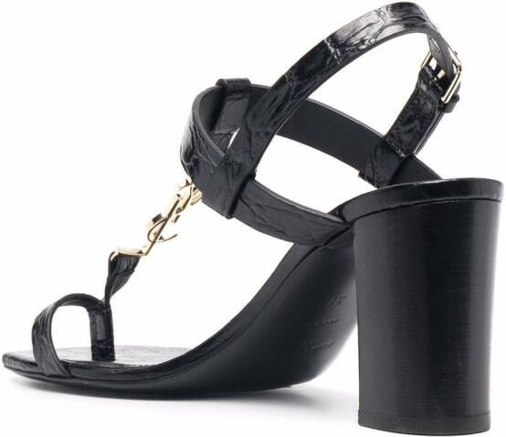 Saint Laurent Cassandra 75mm leather sandals Black
