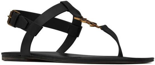 Saint Laurent Cassandre buckle-fastening sandals Black