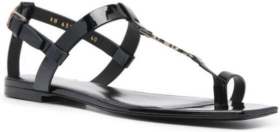 Saint Laurent Cassandra flat sandals Black