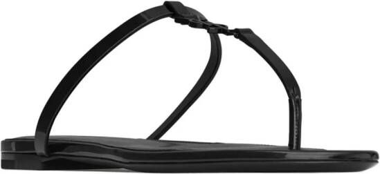 Saint Laurent Cassandra leather sandals Black