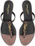 Saint Laurent Cassandra leather flip flops Brown - Thumbnail 3