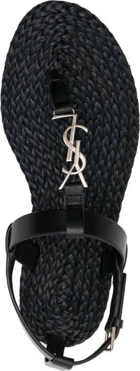 Saint Laurent Cassandra monogram-logo sandals Black
