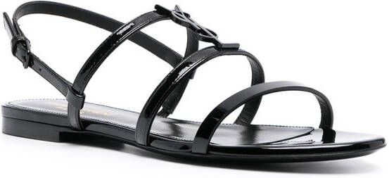 Saint Laurent Cassandra monogram sandals Black