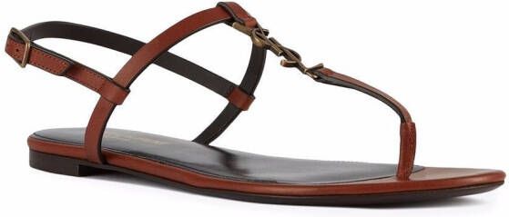 Saint Laurent Cassandra open-toe sandals Brown