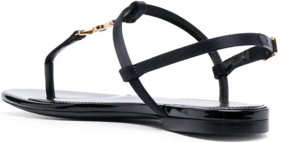 Saint Laurent Cassandra satin sandals Black