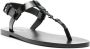 Saint Laurent Cassandre leather sandals Black - Thumbnail 2
