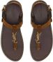 Saint Laurent Cassandre leather sandals Brown - Thumbnail 3