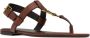 Saint Laurent Cassandre leather sandals Brown - Thumbnail 2