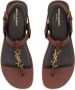 Saint Laurent Cassandre leather sandals Brown - Thumbnail 3